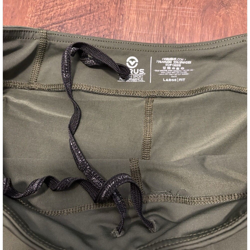 Virus Women Training Shorts CrossFit Fitness ARMY GREEN size Large - Picture 3 of 8